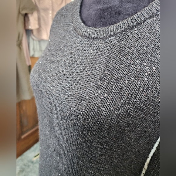 Old Navy sweater, grey with sequins, medium - Picture 3 of 6